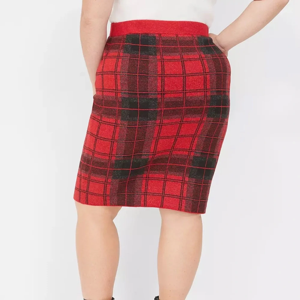 Lane Bryant Plus Plaid Sweater Skirt